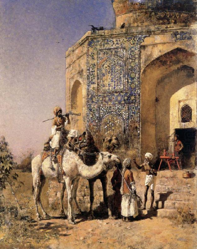 Old Blue-Tiled Mosque,Outside Delhi,India, Edwin Lord Weeks